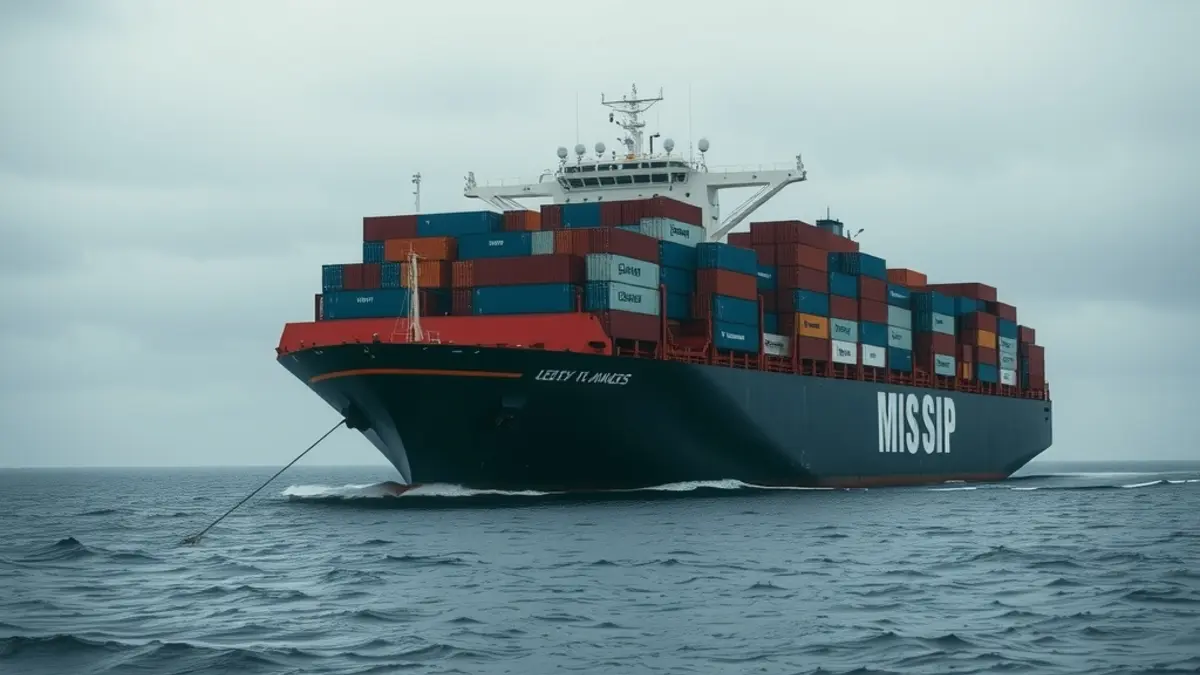 A container ship at sea